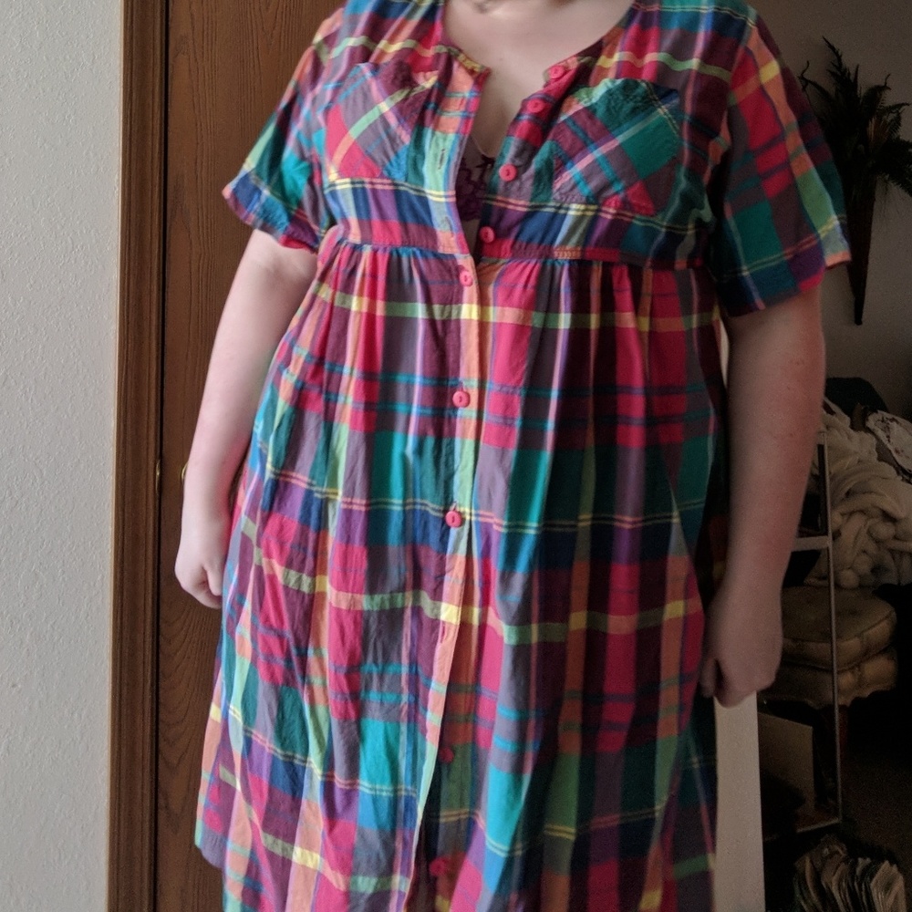 Plus Plaid Maxi Dress